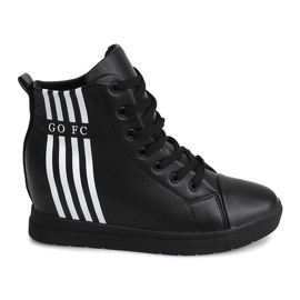 Sneakers semplici alla moda GFA98 nere bianco nero