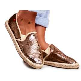 Espadrillas da donna Big Star Paillettes Iridescenti Oro DD274A161 d'oro