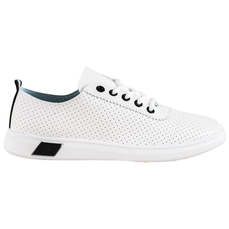 SHELOVET Sneakers Traforate Con Ecopelle bianca