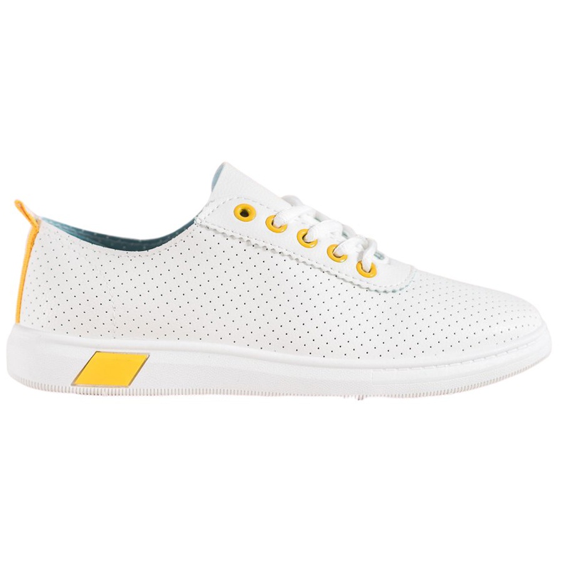 SHELOVET Sneakers Traforate Con Ecopelle bianca