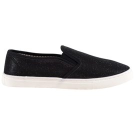 SHELOVET Sneakers Slip-on Con Glitter nero