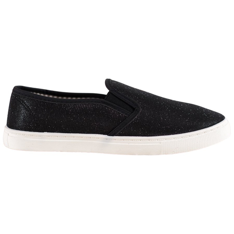 SHELOVET Sneakers Slip-on Con Glitter nero
