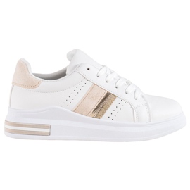SHELOVET Sneakers Con Inserti In Camoscio bianco