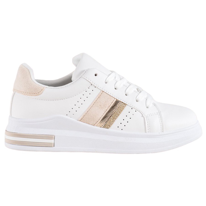 SHELOVET Sneakers Con Inserti In Camoscio bianca