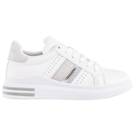 SHELOVET Sneakers Con Inserti In Camoscio bianco