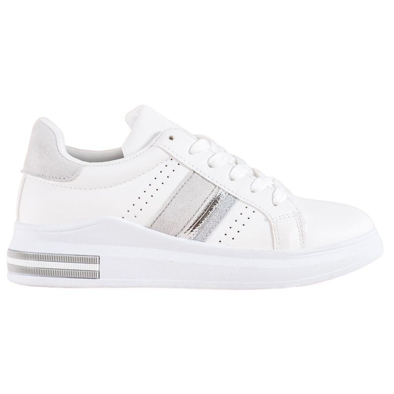 SHELOVET Sneakers Con Inserti In Camoscio bianca