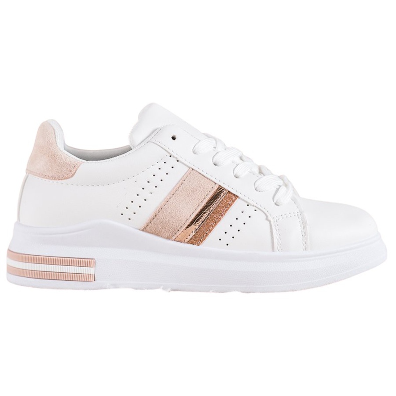 SHELOVET Sneakers Con Inserti In Camoscio bianca