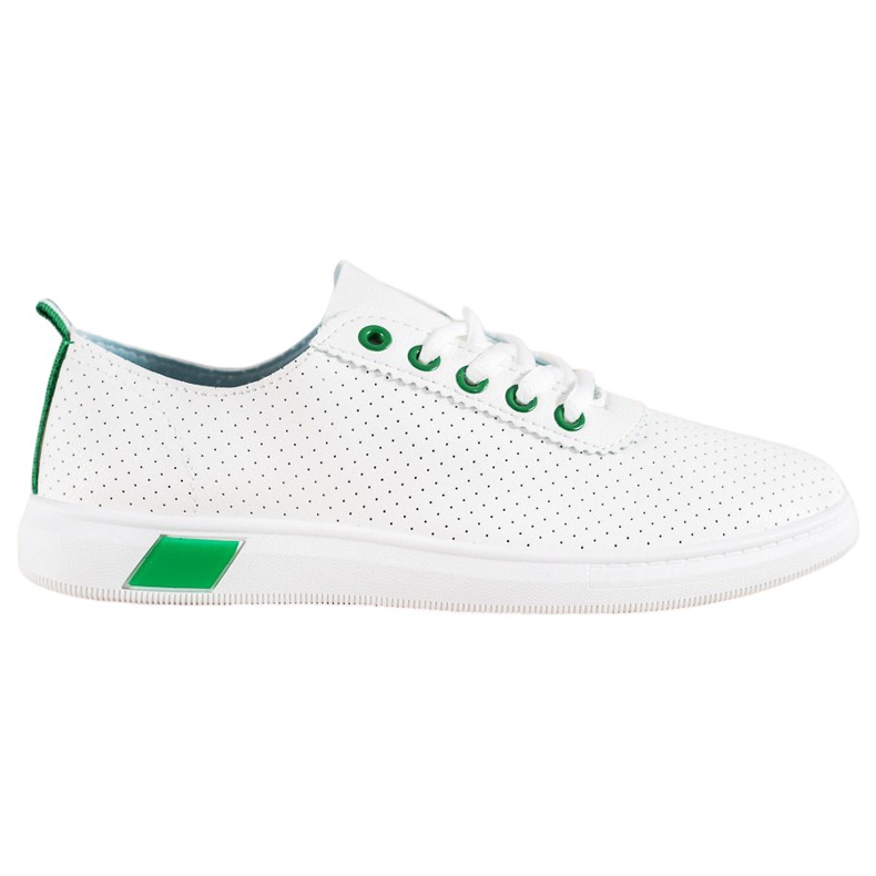 SHELOVET Sneakers Traforate Con Ecopelle bianca