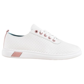 SHELOVET Sneakers Traforate Con Ecopelle bianco