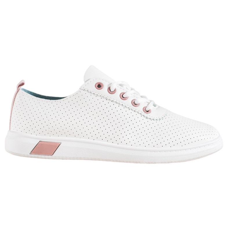 SHELOVET Sneakers Traforate Con Ecopelle bianca
