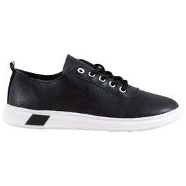 SHELOVET Sneakers Traforate Con Ecopelle nero