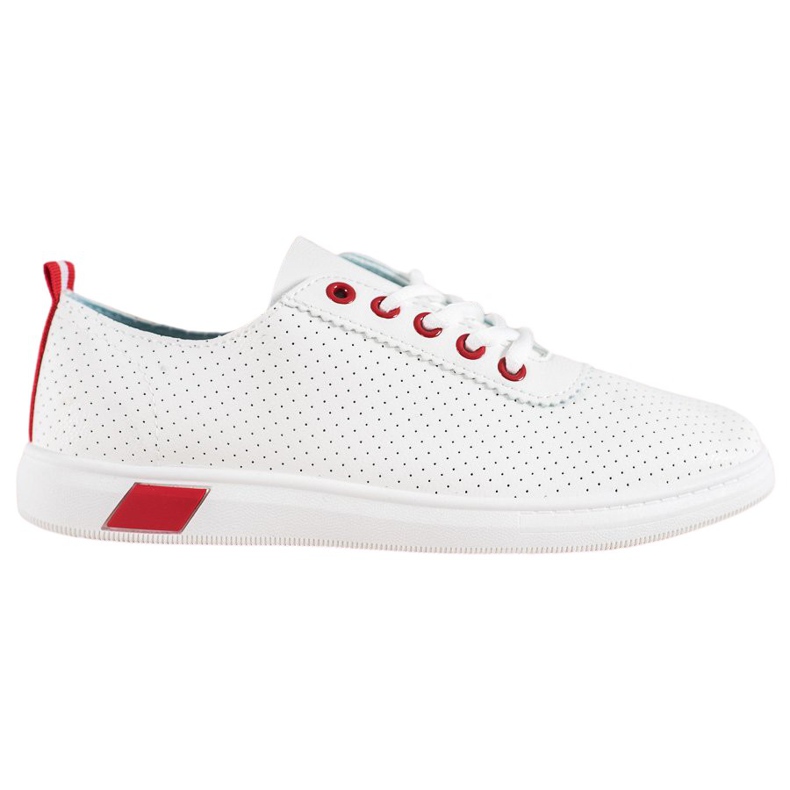 SHELOVET Sneakers Traforate Con Ecopelle bianca