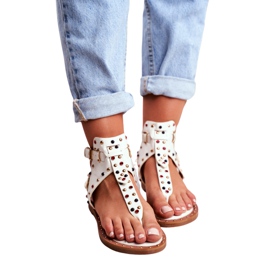 Lu Boo Sandali Infradito Con Getti Gladiatore Ashley Bianco