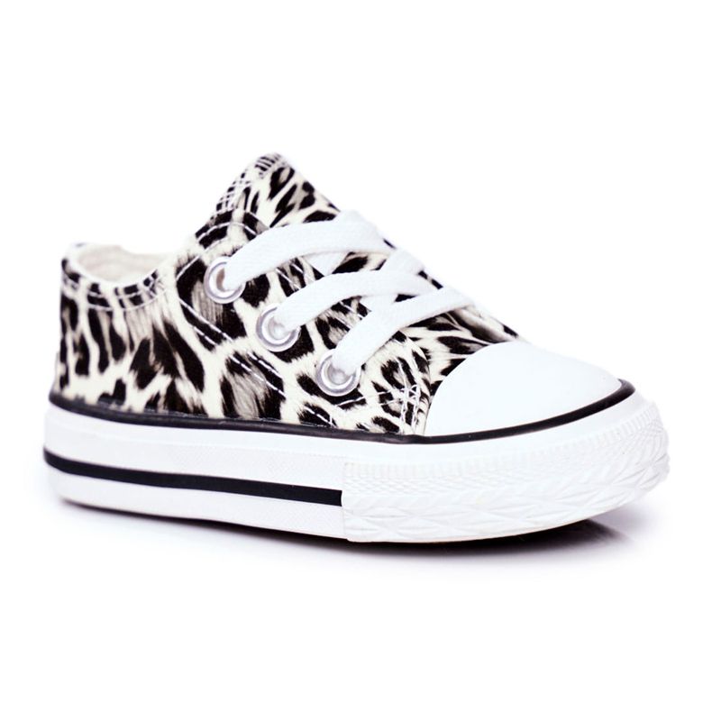 FRROCK Sneakers Bambini Bianco Lucido Leopardo Berni marrone marrone
