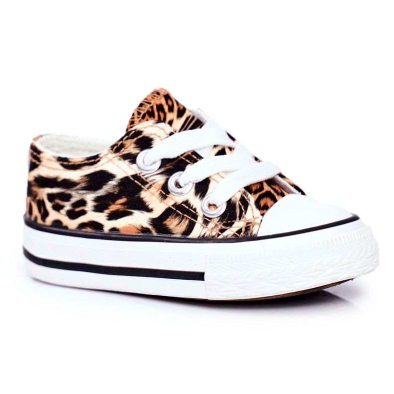 FRROCK Sneakers Bambini Marrone Lucido Leopardo Berni