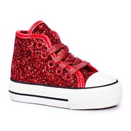 FRROCK Sneakers Bambini High Shiny Red Ally rosso