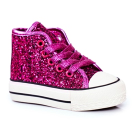 FRROCK Sneakers Bambini High Shiny Pink Ally rosa