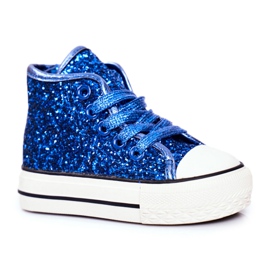 FRROCK Sneakers Bambini High Shiny Blue Ally