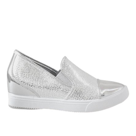 Sneakers con zeppa argento DD437-2 d'argento grigio