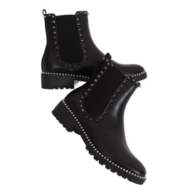 Stivaletti Chelsea neri con borchie nere NC826 Black nero