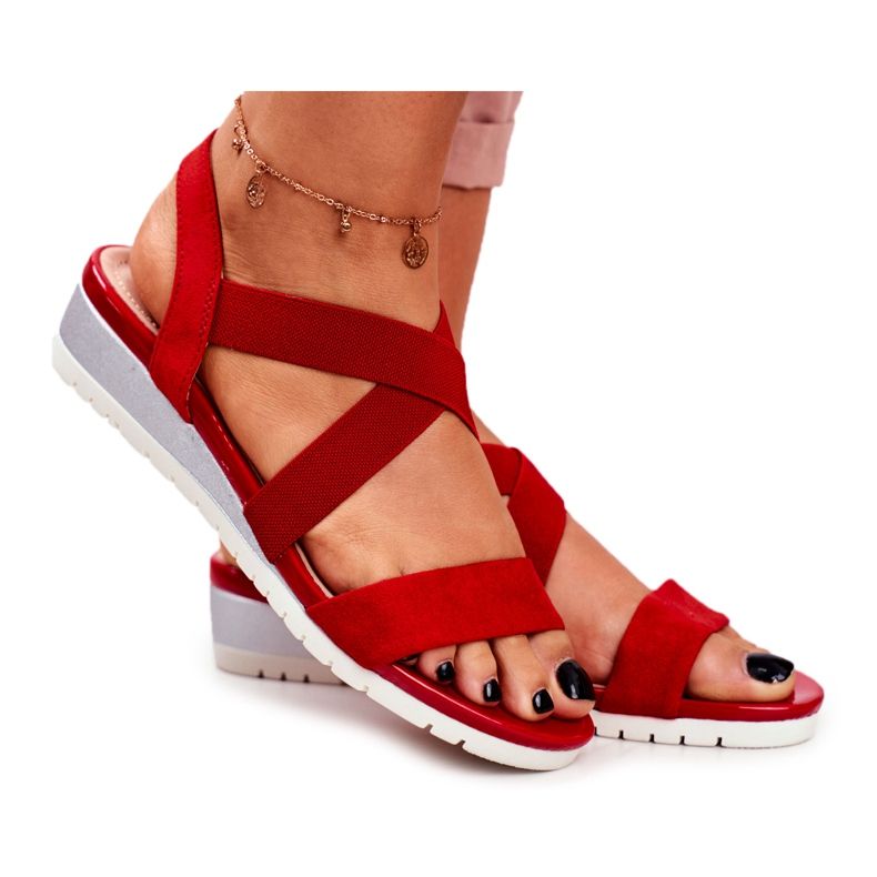 PS1 Sandali da donna con zeppa rossi senza lacci Harper rosso