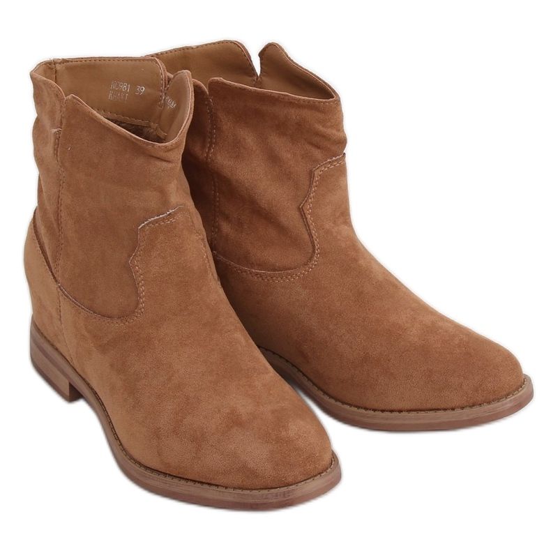 Stivaletti con zeppa nascosta beige NC981 Khaki cachi