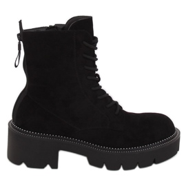 Stivali neri su suola alta UK13P Black nero