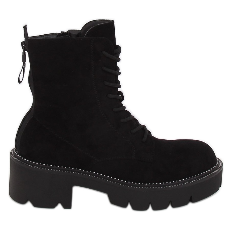 Stivali neri su suola alta UK13P Black nero