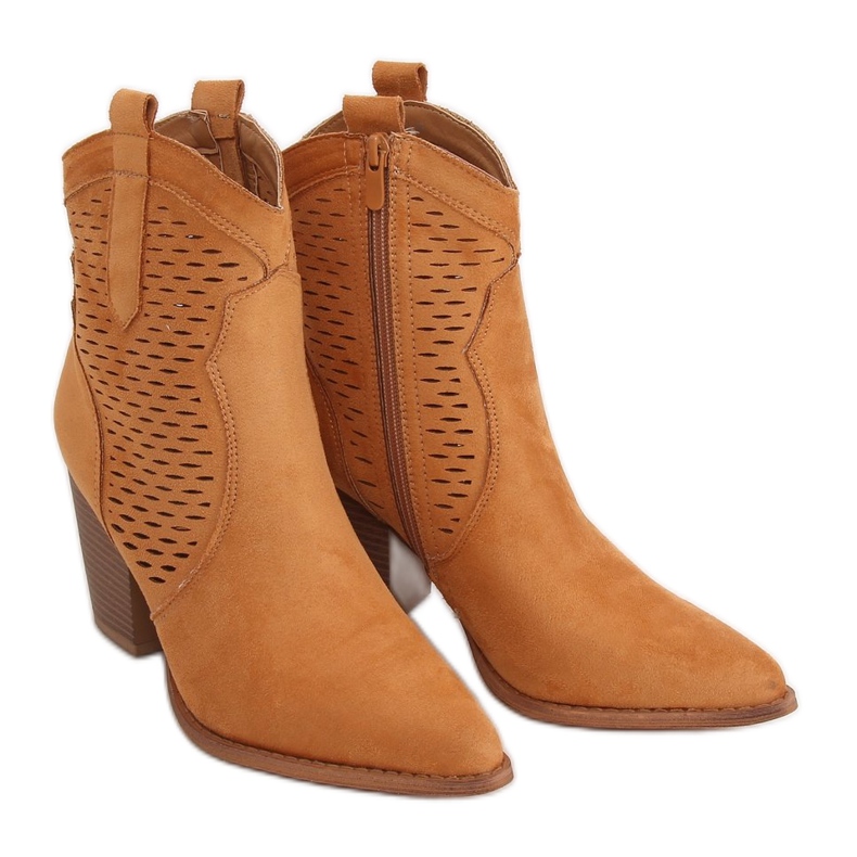 Camel ZE05P Stivali texani traforati color cammello marrone