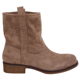 Stivali da donna in camoscio beige scuro ST-18P Khaki marrone cachi