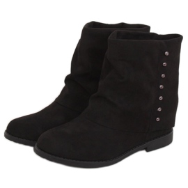 Stivali neri su zeppa nascosta ST-03P Black nero