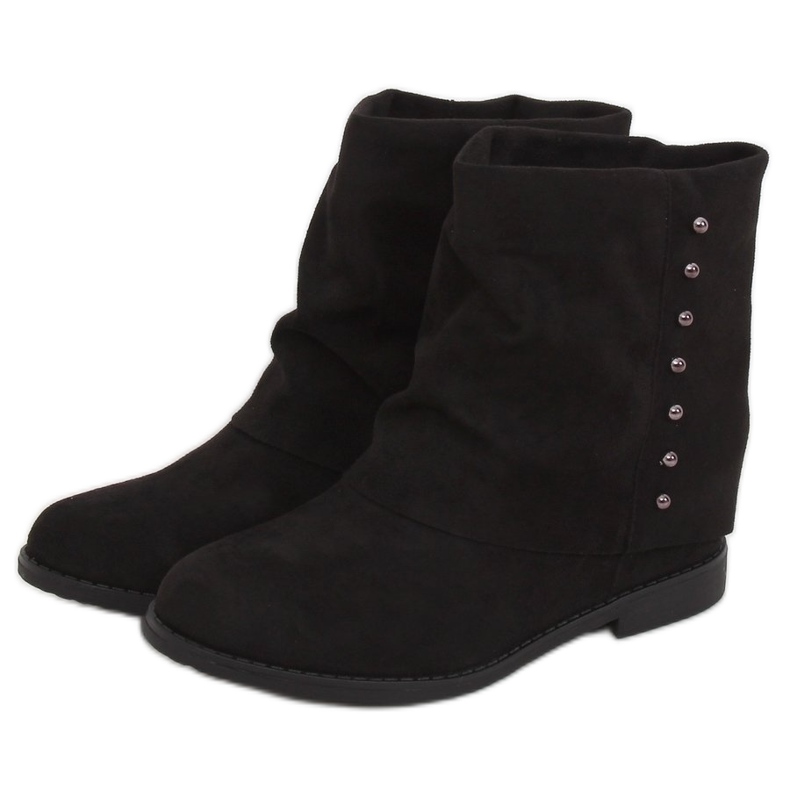 Stivali neri su zeppa nascosta ST-03P Black nero