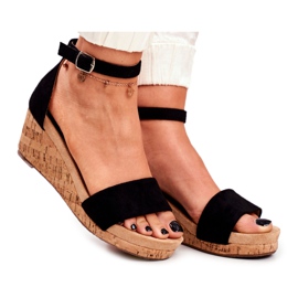 PS1 Sandali da donna con zeppa neri MarryMe nero