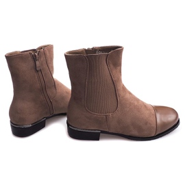 XF220 Stivaletti in pelle scamosciata color kaki con cerniera cachi verde