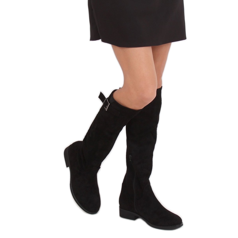 Stivali in camoscio nero ST-20P Black