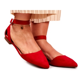PS1 Ballerine piatte rosse da donna con cintura con Allison Spitz rosso