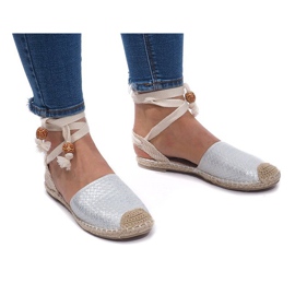 Sandali Espadrillas Ballerine Ballerine 30550 Argento d'argento grigio