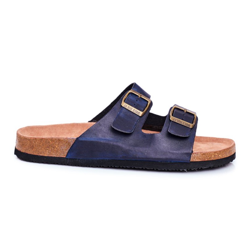 Pantofole Da Uomo Con Fibbie Big Star Dark Navy Blue DD174604 blu navy