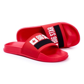 Pantofole da uomo Big Star Classic rosse GG174939 bianco nero rosso