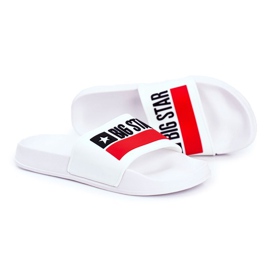 Pantofole da uomo Big Star Classic White GG174938 bianca nero rosso