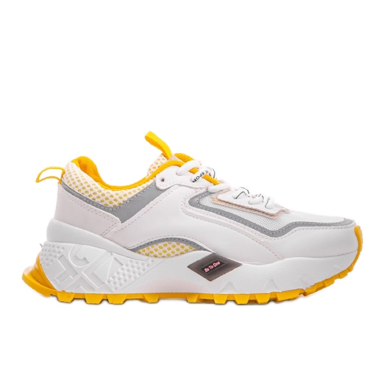 Sneakers bianche con inserti gialli RAL-69 bianca giallo