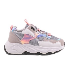 Sneakers bianche con inserti rosa RAL-63 bianco