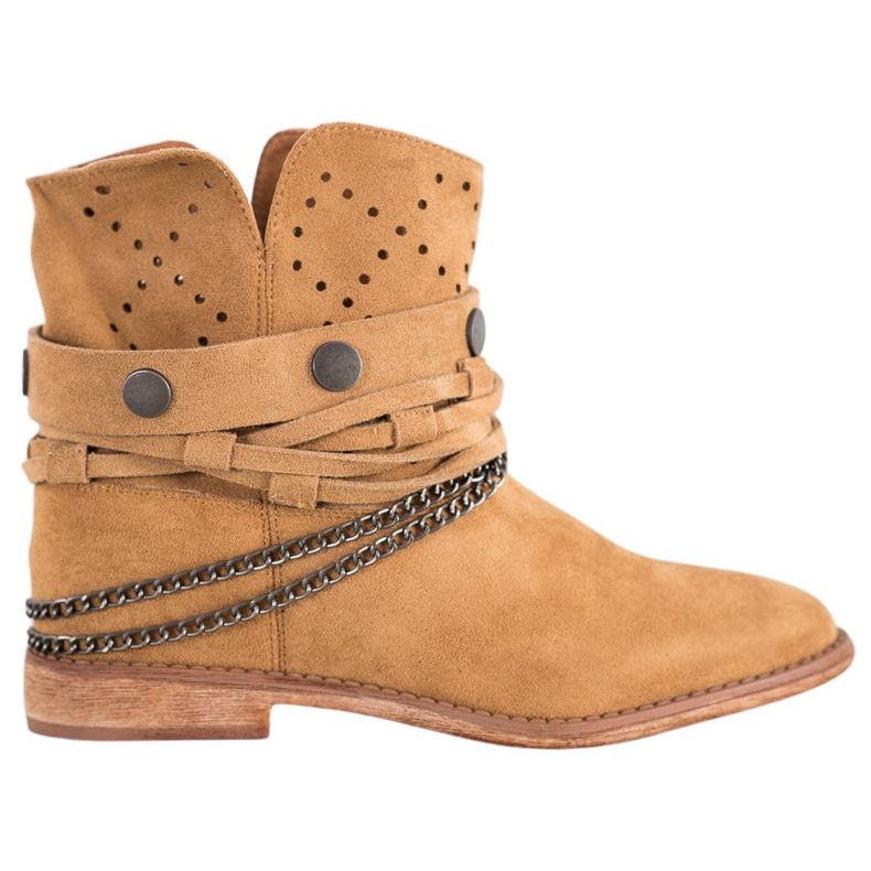 Bella Paris Stivali Con Strisce Decorative marrone