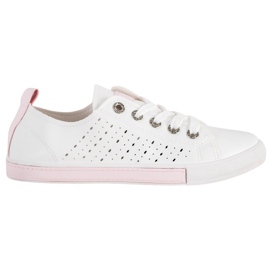 Bella Paris Sneakers Con Motivo Traforato bianca