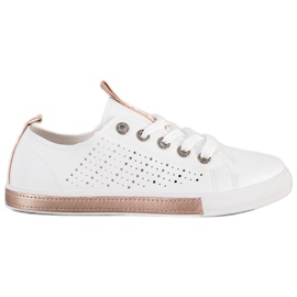 Bella Paris Sneakers Con Ecopelle Nice bianco