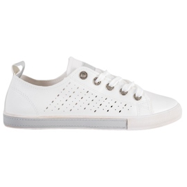 Bella Paris Sneakers Con Motivo Traforato bianca