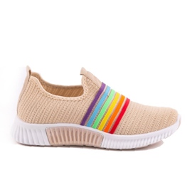 Scarpe slip-on sportive beige BS30 marrone multicolore