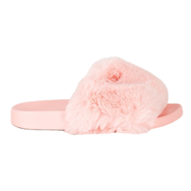 Bona Infradito alla moda con pelliccia rosa
