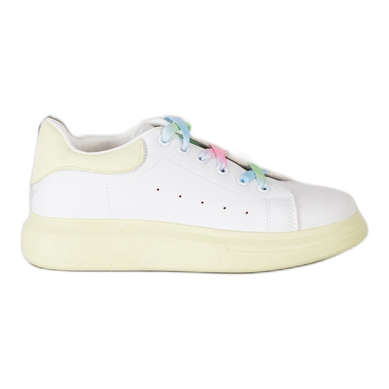 SHELOVET Sneakers Con Lacci Colorati bianca verde