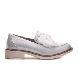 Scarpe slip-on nere con fiocco RS-WED2 argento grigio